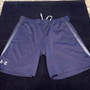 Under Armour Men's Navy Athletic Shorts with Gray Accents
